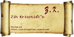 Zih Krisztián névjegykártya