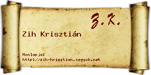 Zih Krisztián névjegykártya
